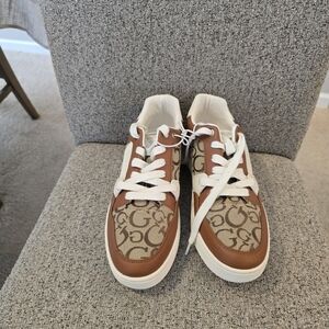 Kids Brown and Cream Sneakers